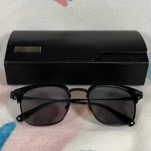 Dita Nomad Sunglasses Black Metal with Gold Accent